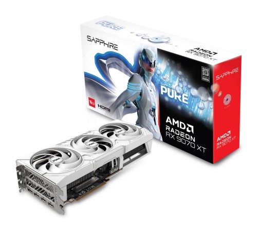 Видеокарта Sapphire RX9070XT PURE OC 16GB GDDR6 256bit 2xDP 2xHDMI 3FAN RTL