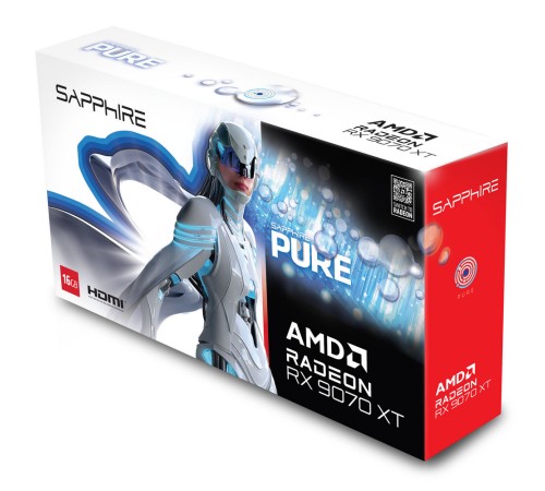 Видеокарта Sapphire RX9070XT PURE OC 16GB GDDR6 256bit 2xDP 2xHDMI 3FAN RTL