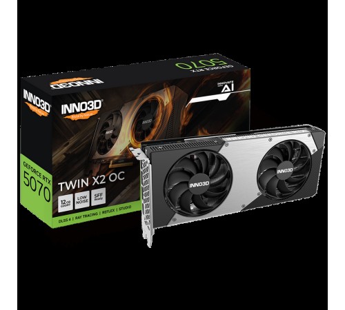 Видеокарта INNO3D RTX5070 TWIN X2 ОС 12GB GDDR7 192bit 3xDP HDMI 2FAN RTL