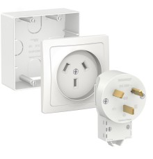 Systeme electric BLNSK003231 BLANCA СИЛОВОЙ КОМПЛЕКТ 32 А, 250 В: розетка, вилка, подъемная коробка, БЕЛЫЙ