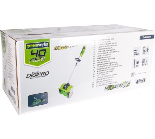 Greenworks Снегоуборщик аккумуляторный G40SS30, (40V, 30 см, бесщеточный, без АКБ и ЗУ) [2600807]