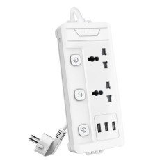 Сетевой  фильтр универсальный Deli ET409 / 2розетки + 3USB ,  2 м