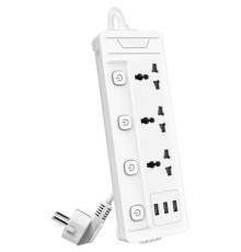 Сетевой  фильтр универсальный Deli ET410/ 3розетки + 3USB ,  2 м