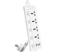 Сетевой  фильтр универсальный Deli ET411/ 4розетки + 3USB  , 2 м