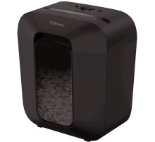 Шредер Fellowes PowerShred LX25 черный (секр.P-4)/перекрестный/6лист./11.5лтр./скрепки/скобы/пл.карты