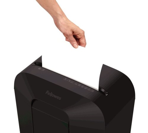 Шредер Fellowes PowerShred LX41 черный (секр.P-4)/перекрестный/8лист./17лтр./скрепки/скобы/пл.карты