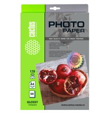 Фотобумага Cactus CS-GA417050 A4/170г/м2/50л./белый глянцевое для струйной печати