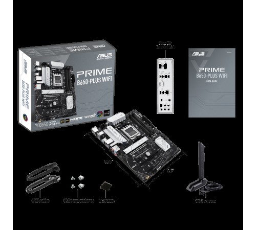 Материнская плата ASUS PRIME B650-PLUS WIFI AM5 ATX 4xDDR5 2xPCIEx16 2xPCIEx1 2xM.2 USB-C DP HDMI 2.5GLAN WIFI 6E