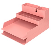 Органайзер настольный Deli ENS001pink Nusign розовый пластик