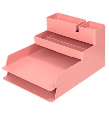Органайзер настольный Deli ENS001pink Nusign розовый пластик