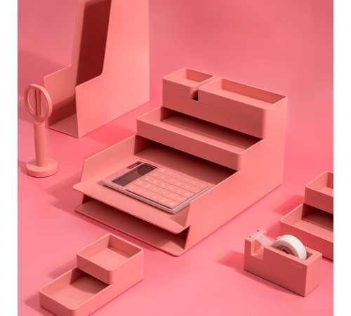 Органайзер настольный Deli ENS001pink Nusign розовый пластик