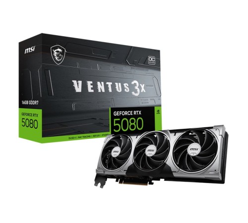 Видеокарта MSI RTX5080 VENTUS 3X OC 16GB GDDR7 256bit 3xDP HDMI 3FAN RTL