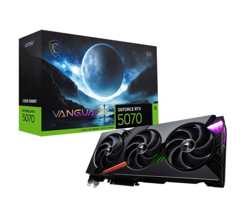 Видеокарта MSI RTX5070 VANGUARD SOC 12GB GDDR7 192bit 3xDP HDMI 3FAN RTL Видеокарта MSI RTX5070 VANGUARD SOC 12GB GDDR7 192bit 3xDP HDMI 3FAN RTL