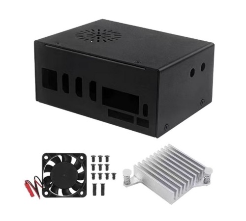 Корпус Orange pi 5 plus metal case + heatsink +fan, Type 1