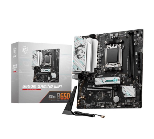 Материнская плата MSI B650M GAMING WIFI B650, AM5, 2*DDR5, 1*PCIEx16, 1*PCIEx1, 2*M.2, 1*TypeC, 7*USB3.2Gen1, 6*USB2.0, 4*SATA3.0, 2.5G, DP, HDMI, M-ATX, RTL