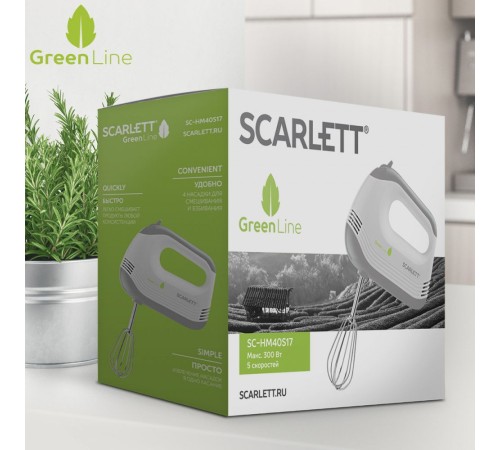 Миксер ручной Scarlett SC-HM40S17 белый Миксер ручной Scarlett SC-HM40S17 белый