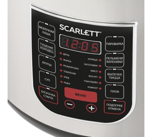 Мультиварка Scarlett SC-MC410S27 серебристый/черный Мультиварка Scarlett SC-MC410S27 серебристый/черный