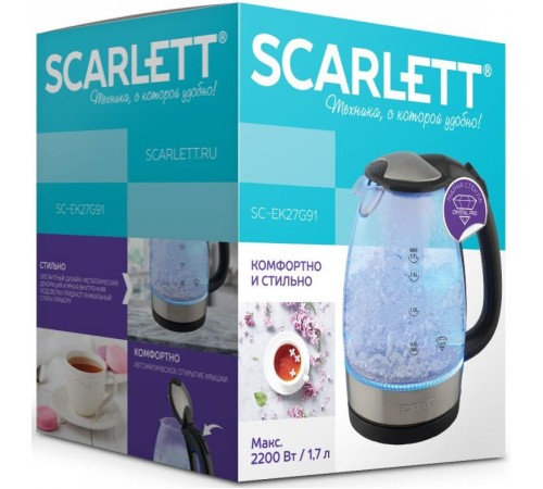 Чайник электрический Scarlett SC-EK27G91 черный Чайник электрический Scarlett SC-EK27G91 черный