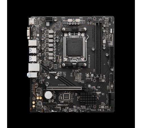 Материнская плата MSI PRO A620M-B A620, AM5, 2*DDR5, 1*PCIEx16, 1*PCIEx1, 1*M.2, 6*USB3.2Gen1, 6*USB2.0, 4*SATA3.0, 2.5G, VGA, HDMI, M-ATX, RTL