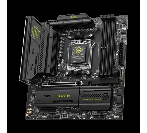 Материнская плата MSI MAG B850M MORTAR WIFI B850, AM5, 4*DDR5, 1*PCIEx16, 1*PCIEx4, 3*M.2, 3*TypeC, 3*USB3.2Gen2, 6*USB3.2Gen1, 4*USB2.0, 4*SATA3.0, 5G, HDMI, M-ATX, RTL
