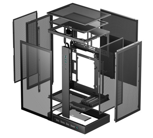 Корпус MiniTower Deepcool CH270 black (Mini-ITX, без БП, 2*Type A+USB Type-C) (R-CH270-BKNDM0-G-1)