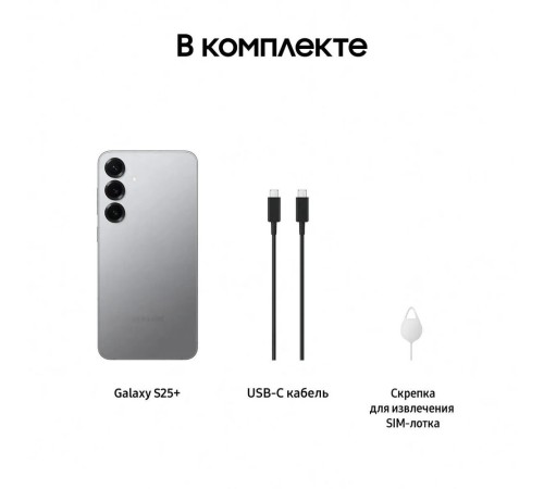 Смартфон Samsung Galaxy S25+ SM-S936B 12+512Gb серый (SM-S936BZSСCAU)