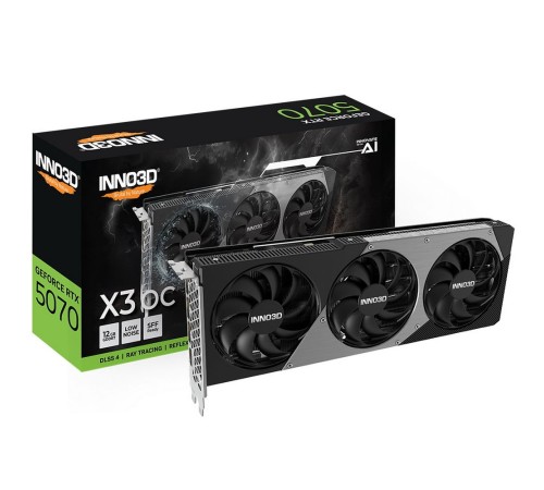 Видеокарта INNO3D RTX5070 ХЗ ОС 12GB GDDR7 192bit 3xDP HDMI 3FAN RTL