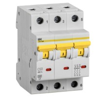 Выключатель автоматический IEK MVA31-3-050-C 50A тип C 6kA 3П 400В 3мод белый (упак.:1шт)