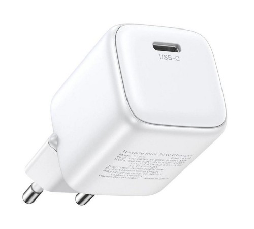 Сетевое зарядное устройство UGREEN CD318 (15324) Nexode 20W USB-C PD GaN Fast Charger EU. Цвет: белый