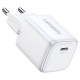 Сетевое зарядное устройство UGREEN CD318 (15324) Nexode 20W USB-C PD GaN Fast Charger EU. Цвет: белый