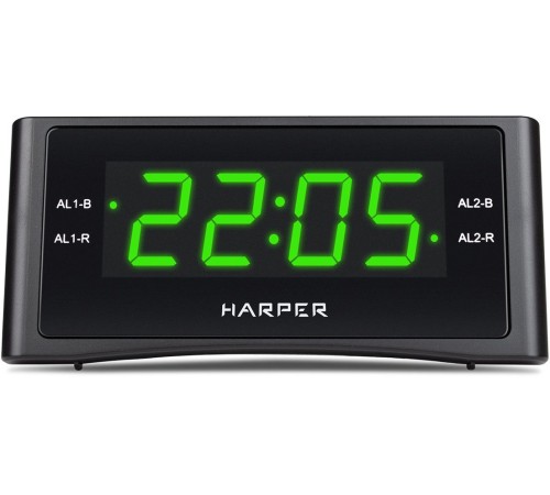 Радиобудильник Harper HCLK-1006 черный LED подсв:зеленая часы:цифровые AM/FM Радиобудильник Harper HCLK-1006 черный LED подсв:зеленая часы:цифровые AM/FM