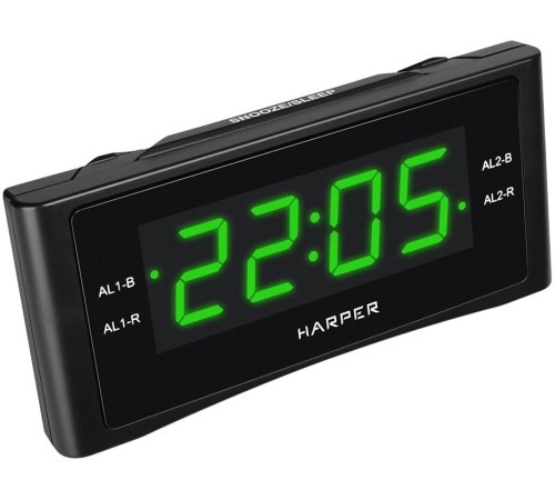 Радиобудильник Harper HCLK-1006 черный LED подсв:зеленая часы:цифровые AM/FM Радиобудильник Harper HCLK-1006 черный LED подсв:зеленая часы:цифровые AM/FM