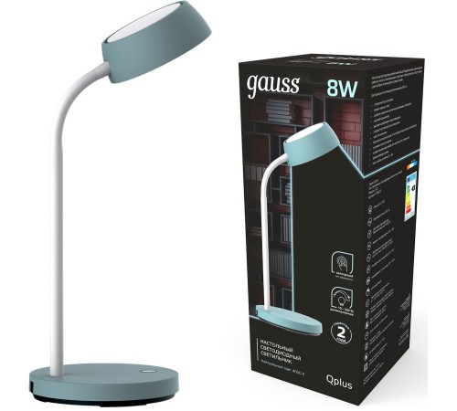 Светильник Gauss GT6023 настольный на подставке бирюзовый 8Вт Светильник Gauss GT6023 настольный на подставке бирюзовый 8Вт
