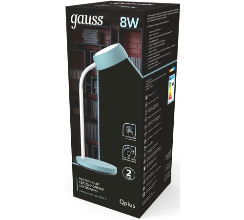 Светильник Gauss GT6023 настольный на подставке бирюзовый 8Вт Светильник Gauss GT6023 настольный на подставке бирюзовый 8Вт