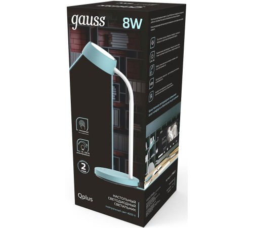Светильник Gauss GT6023 настольный на подставке бирюзовый 8Вт Светильник Gauss GT6023 настольный на подставке бирюзовый 8Вт