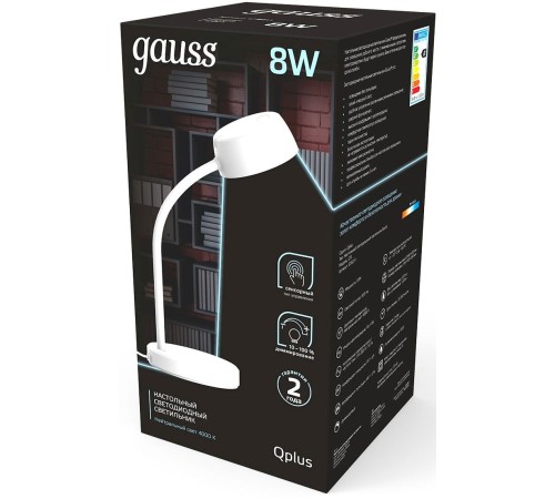 Светильник Gauss GT6011 настольный на подставке белый 8Вт Светильник Gauss GT6011 настольный на подставке белый 8Вт