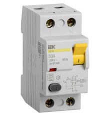 Выключатель дифф. тока (УЗО) IEK ВД1-63 MDV10-2-050-030 50A 30мА AC 2П 230В 2мод белый (упак.:1шт)