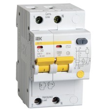 Выключатель автом. дифф. тока IEK АД12 MAD10-2-032-C-030 32A тип C 4.5kA 30мА AC 2П 230В 3мод белый (упак.:1шт)