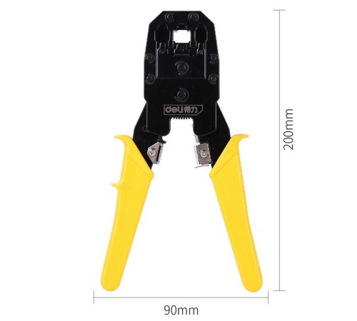 OEM Обжимные клещи Deli DL2468 8P(RJ-45), 6P(RJ-14 и RJ-12), 4P(RJ-9)  200мм, в комплекте инструмент для снятия изоляции и набор коннектеров oem