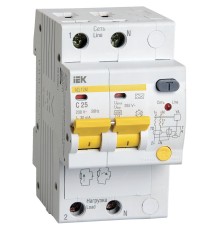 Выключатель автом. дифф. тока IEK АД12М MAD12-2-025-C-030 25A тип C 4.5kA 30мА A 2П 230В 3мод белый (упак.:1шт)