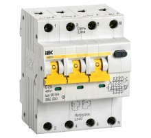 Выключатель автом. дифф. тока IEK АВДТ 34 MAD22-6-025-C-30 25A тип C 6kA 30мА A 4П 400В 4мод белый (упак.:1шт)