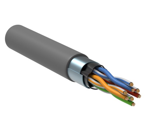 Кабель информационный ITK Generica BC1-C5E04-311-305-G кат.5е F/UTP общий экран 4X2X24AWG PVC внутренний 305м серый
