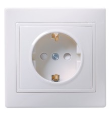 Розетка силовая IEK Кварта (ERK11-K01-16-DM) скрыт. зазем. штор. IP20 белый (упак.:1шт)
