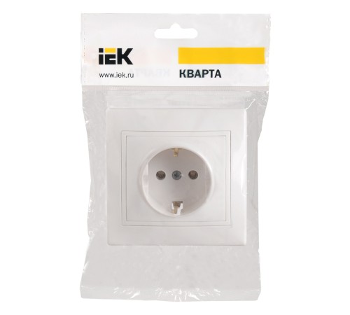 Розетка силовая IEK Кварта (ERK14-K01-16-DM) скрыт. зазем. IP20 белый (упак.:1шт)