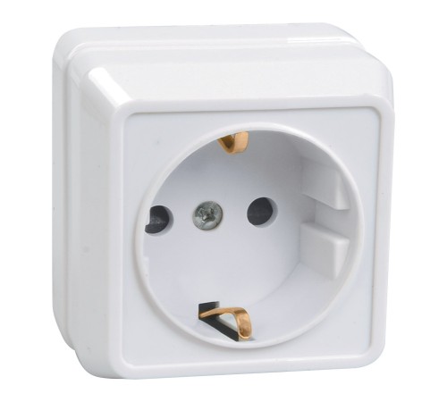 Розетка силовая IEK ОКТАВА (ERO11-K01-16-DC) откр. зазем. IP20 белый (упак.:1шт)