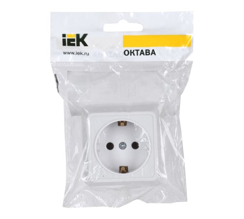 Розетка силовая IEK ОКТАВА (ERO11-K01-16-DC) откр. зазем. IP20 белый (упак.:1шт)