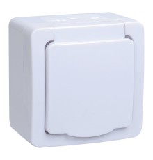 Розетка силовая IEK Гермес PLUS (ERMP12-K01-16-54-EC) откр. зазем. крыш. IP54 белый (упак.:1шт)