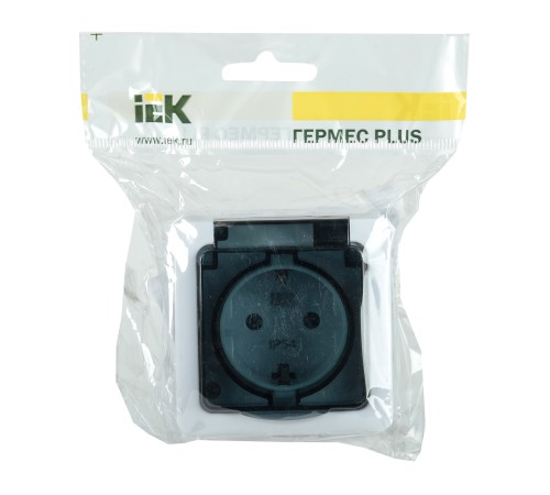 Розетка силовая IEK Гермес PLUS (ERMP12-K03-16-54-EC) откр. зазем. крыш. IP54 белый/серый (упак.:1шт)