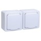 Розетка силовая (2розет.) IEK Гермес PLUS (ERMP22-K01-16-54-EC) откр. зазем. крыш. IP54 белый (упак.:1шт)