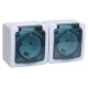 Розетка силовая (2розет.) IEK Гермес PLUS (ERMP22-K03-16-54-EC) откр. зазем. крыш. IP54 белый/серый (упак.:1шт)